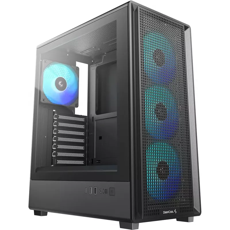 Корпус Deepcool CC550 4F черный без БП ATX 4x120mm 5x140mm 1xUSB2.0 1xUSB3.0 audio bott PSU