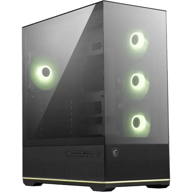 Корпус MSI MAG Pano M110R черный без БП mATX 6x120mm 2x140mm 2xUSB3.0 audio AirDuct bott PSU