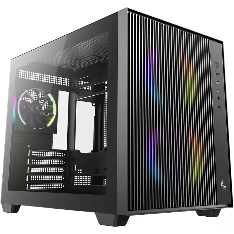 Корпус Deepcool CG330 Mesh 3F черный без БП mATX 10x120mm 5x140mm 1xUSB2.0 1xUSB3.0 audio bott PSU