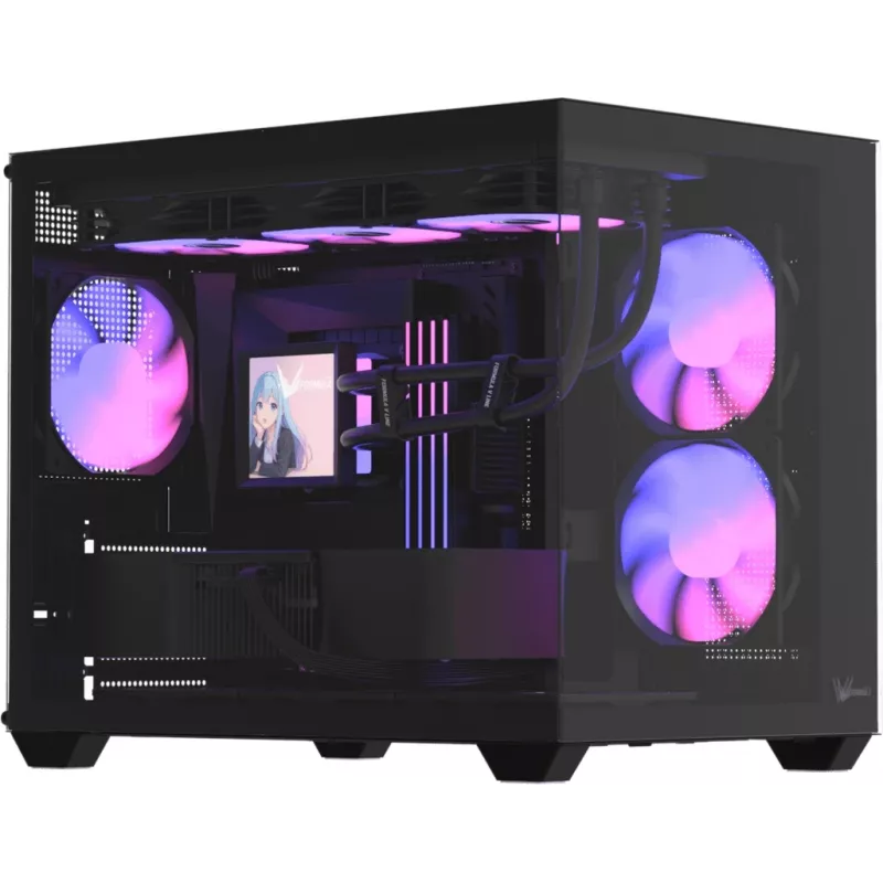 Корпус Formula Crystal Z2M Plus AR V2 черный без БП mATX 6x120mm 2x140mm 1xUSB2.0 1xUSB3.0 audio bott PSU