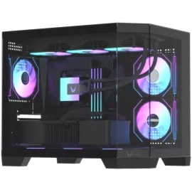 Корпус Formula Crystal Z6M Floe V2 черный без БП mATX 6x120mm 1xUSB2.0 1xUSB3.0 audio bott PSU