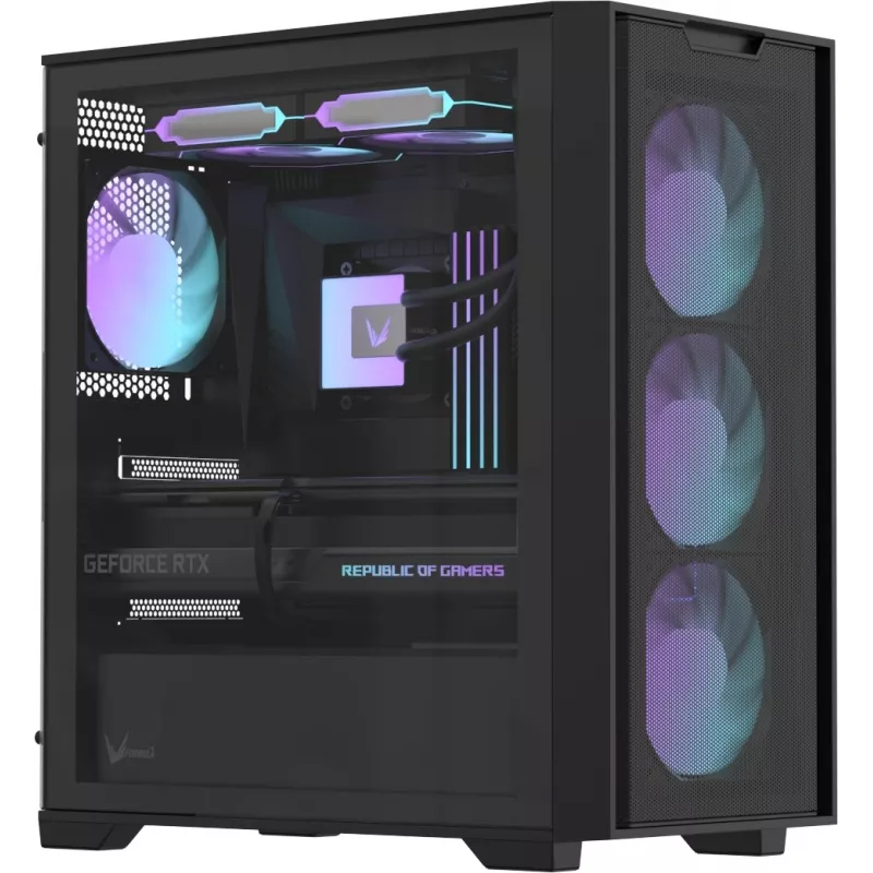 Корпус Formula Air Mesh GX600 Plus черный без БП mATX 6x120mm 2x140mm 2xUSB3.0 audio bott PSU