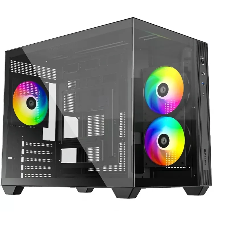 Корпус ID-Cooling View 500 черный без БП mATX 9x120mm 1xUSB2.0 1xUSB3.0 audio bott PSU