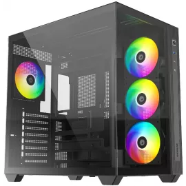 Корпус ID-Cooling View 510 черный без БП ATX 10x120mm 2x140mm 1xUSB3.0 audio bott PSU