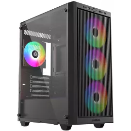 Корпус ID-Cooling Ware 300 черный без БП mATX 6x120mm 2xUSB2.0 1xUSB3.0 audio bott PSU