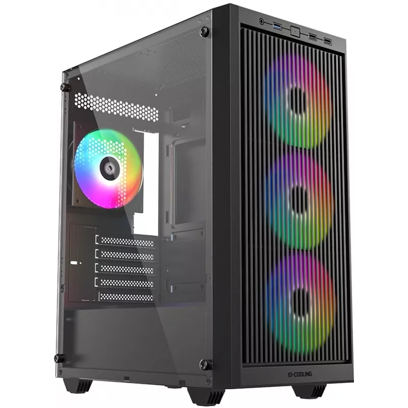 Корпус ID-Cooling Ware 300 черный без БП mATX 6x120mm 2xUSB2.0 1xUSB3.0 audio bott PSU