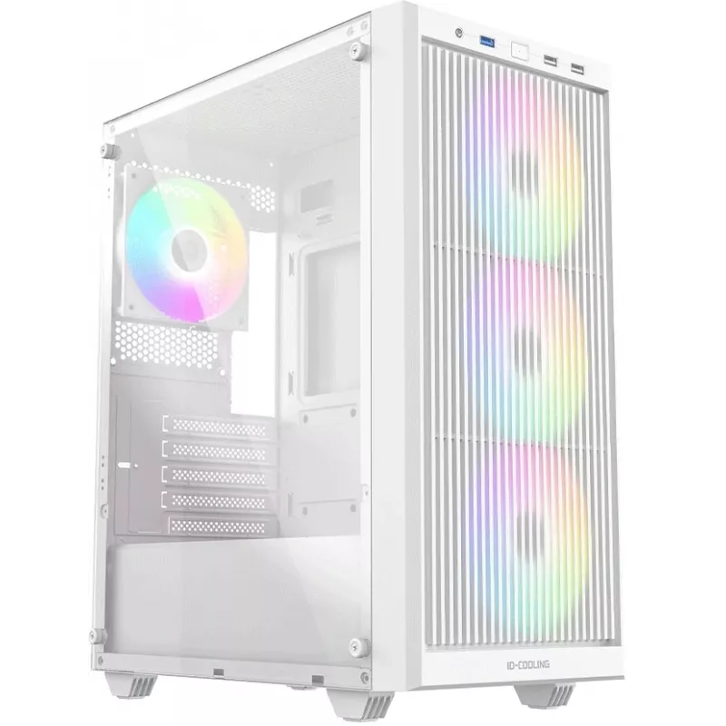 Корпус ID-Cooling Ware 300 белый без БП mATX 6x120mm 2xUSB2.0 1xUSB3.0 audio bott PSU