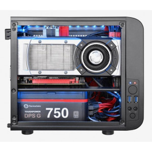  Thermaltake Core V1 miniITX 2x80mm 1x120mm 1x140mm 2xUSB30 audio bott PSU