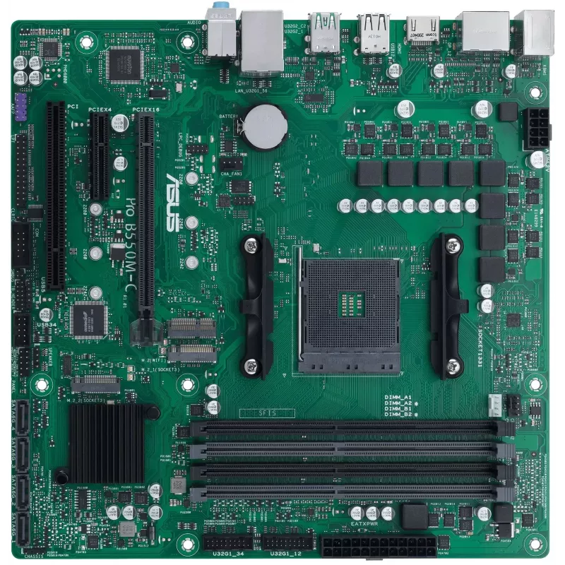 Материнская плата Asus PRO B550M-C/CSM Soc-AM4 AMD B550 4xDDR4 mATX AC`97 8ch(7.1) GbLAN RAID+HDMI+DP