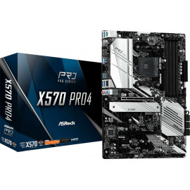 Материнская плата Asrock X570 PRO4 Soc-AM4 AMD X570 4xDDR4 ATX AC`97 8ch(7.1) GbLAN RAID+HDMI+DP