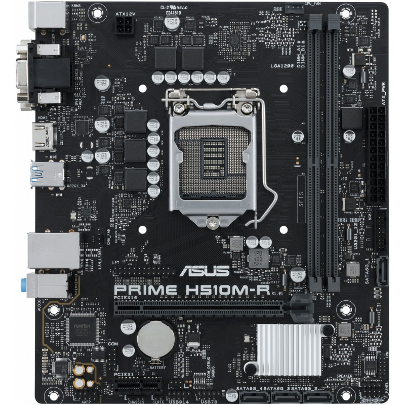Материнская плата Asus PRIME H510M-R-SI Soc-1200 Intel H510 2xDDR4 mATX AC`97 8ch(7.1) GbLAN+VGA+DVI+HDMI White Box Материнская плата Asus PRIME H510M-R-SI Soc-1200 Intel H510 2xDDR4 mATX AC`97 8ch(7.1) GbLAN+VGA+DVI+HDMI White Box