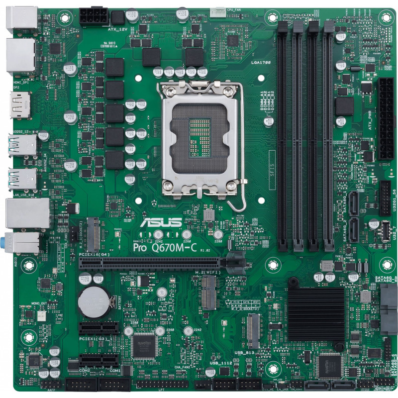Материнская плата Asus PRO Q670M-C-CSM Soc-1700 Intel Q670 4xDDR5 mATX AC`97 8ch(7.1) GbLAN RAID+HDMI+DP