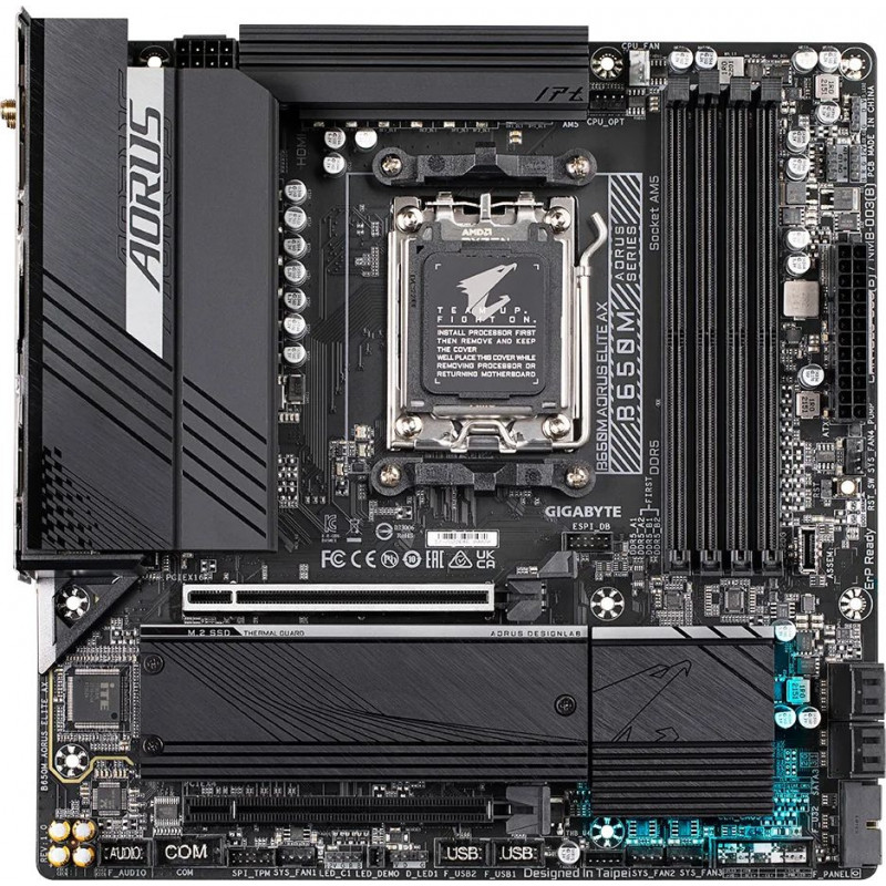 Материнская плата Gigabyte B650M AORUS ELITE AX SocketAM5 AMD B650 4xDDR5 mATX AC`97 8ch(7.1) 2.5Gg RAID+HDMI+DP Материнская плата Gigabyte B650M AORUS ELITE AX SocketAM5 AMD B650 4xDDR5 mATX AC`97 8ch(7.1) 2.5Gg RAID+HDMI+DP