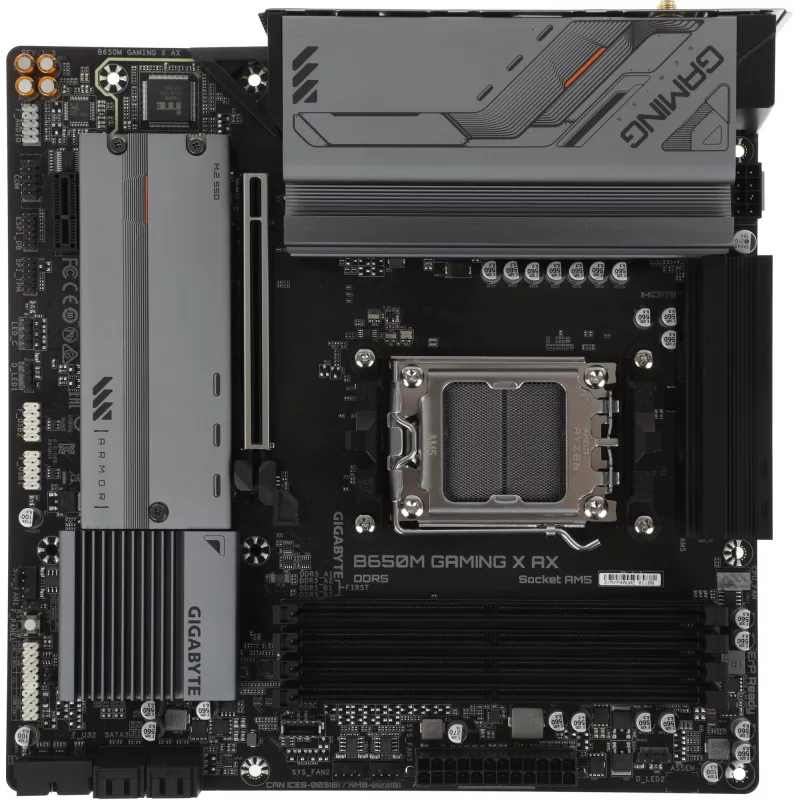 Материнская плата Gigabyte B650M GAMING X AX Socket AM5 AMD B650 4xDDR5 mATX AC`97 8ch(7.1) 2.5Gg RAID+HDMI+DP