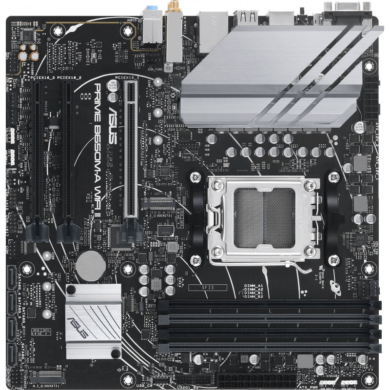 Материнская плата Asus PRIME B650M-A WIFI II SocketAM5 AMD B650 4xDDR5 mATX AC`97 8ch(7.1) 2.5Gg RAID+VGA+HDMI+DP Материнская плата Asus PRIME B650M-A WIFI II SocketAM5 AMD B650 4xDDR5 mATX AC`97 8ch(7.1) 2.5Gg RAID+VGA+HDMI+DP