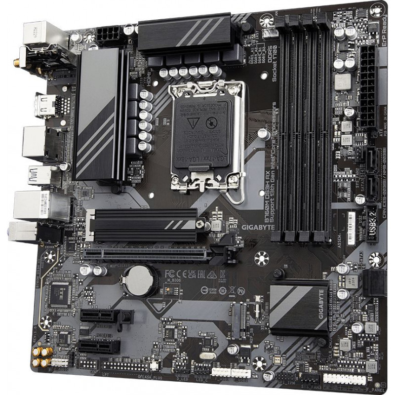 Материнская плата Gigabyte B760M DS3H AX Soc-1700 Intel B760 4xDDR5 mATX AC`97 8ch(7.1) 2.5Gg RAID+HDMI+DP Материнская плата Gigabyte B760M DS3H AX Soc-1700 Intel B760 4xDDR5 mATX AC`97 8ch(7.1) 2.5Gg RAID+HDMI+DP