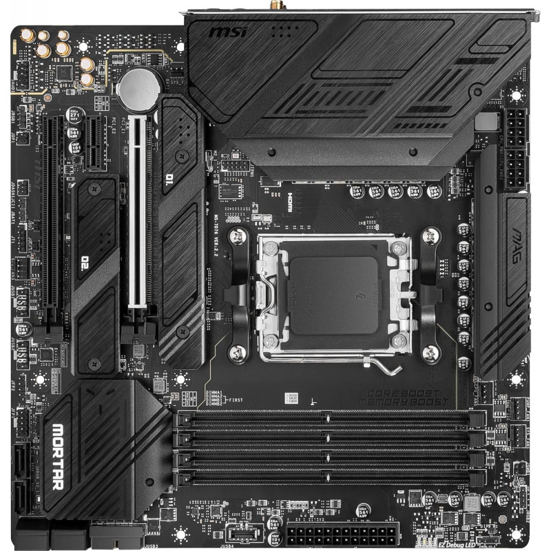 Материнская плата MSI MAG B650M MORTAR WIFI SocketAM5 AMD B650 4xDDR5 mATX AC`97 8ch(7.1) 2.5Gg RAID+VGA+HDMI+DP Материнская плата MSI MAG B650M MORTAR WIFI SocketAM5 AMD B650 4xDDR5 mATX AC`97 8ch(7.1) 2.5Gg RAID+VGA+HDMI+DP