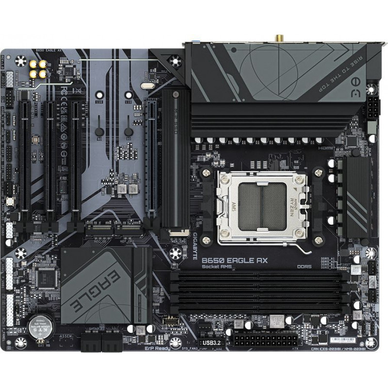 Материнская плата Gigabyte B650 EAGLE AX SocketAM5 AMD B650 4xDDR5 ATX AC`97 8ch(7.1) GbLAN RAID+HDMI+DP Материнская плата Gigabyte B650 EAGLE AX SocketAM5 AMD B650 4xDDR5 ATX AC`97 8ch(7.1) GbLAN RAID+HDMI+DP