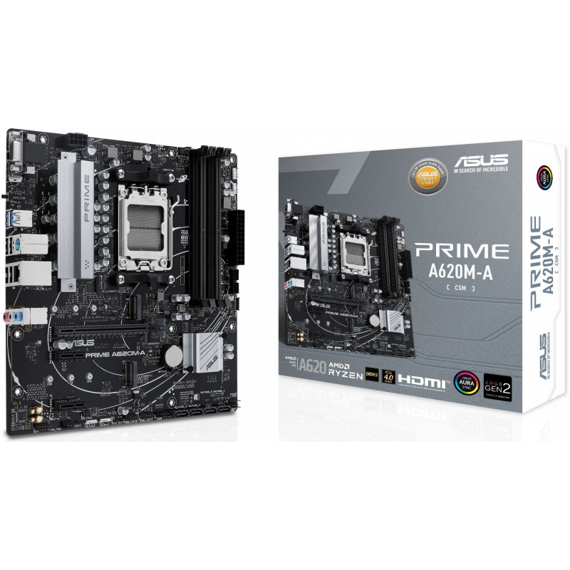 Материнская плата Asus PRIME A620M-A-CSM SocketAM5 AMD A620 4xDDR5 mATX AC`97 8ch(7.1) GbLAN RAID+VGA+HDMI+DP Материнская плата Asus PRIME A620M-A-CSM SocketAM5 AMD A620 4xDDR5 mATX AC`97 8ch(7.1) GbLAN RAID+VGA+HDMI+DP