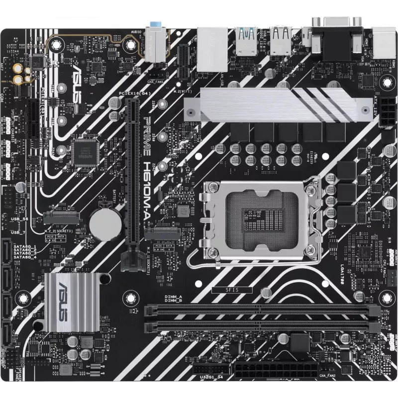 Материнская плата Asus PRIME H610M-A-CSM Soc-1700 Intel H610 2xDDR5 mATX AC`97 8ch(7.1) GbLAN+VGA+HDMI+DP