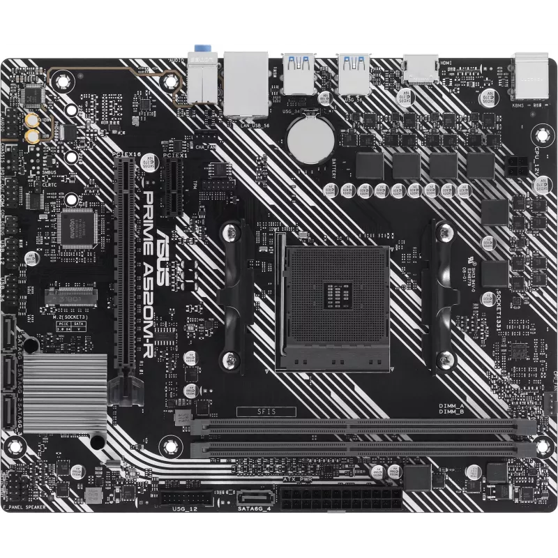 Материнская плата Asus PRIME A520M-R Soc-AM4 AMD A520 2xDDR4 mATX AC`97 8ch(7.1) GbLAN RAID+HDMI