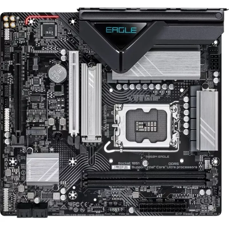 Материнская плата Gigabyte B860M EAGLE Soc-1851 Intel B860 2xDDR5 mATX AC`97 8ch(7.1) 2.5Gg RAID+HDMI+DP