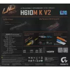 Материнская плата Gigabyte H610M K V2 Soc-1700 Intel H610 2xDDR5 mATX AC`97 8ch(7.1) GbLAN+HDMI+DP