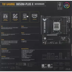  Asus TUF GAMING B850MPLUS II Socket AM5 AMD B850 4xDDR5 mATX AC97 8ch71 25Gg RAIDHDMIDP