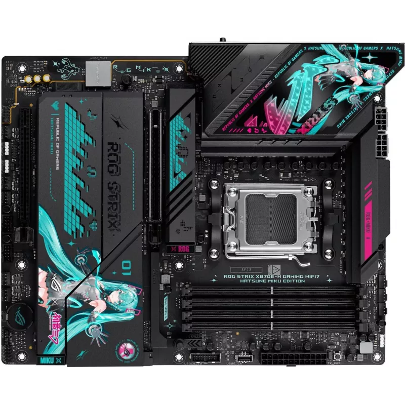 Материнская плата Asus ROG STRIX X870E-H GAMING MIKU Socket AM5 AMD X870E 4xDDR5 ATX AC`97 8ch(7.1) 5Gigabit RAID+HDMI