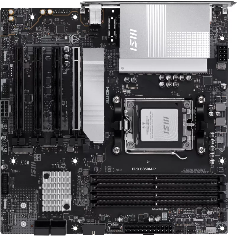Материнская плата MSI PRO B850M-P Socket AM5 AMD B850 4xDDR5 mATX AC`97 8ch(7.1) 5Gigabit RAID+HDMI+DP