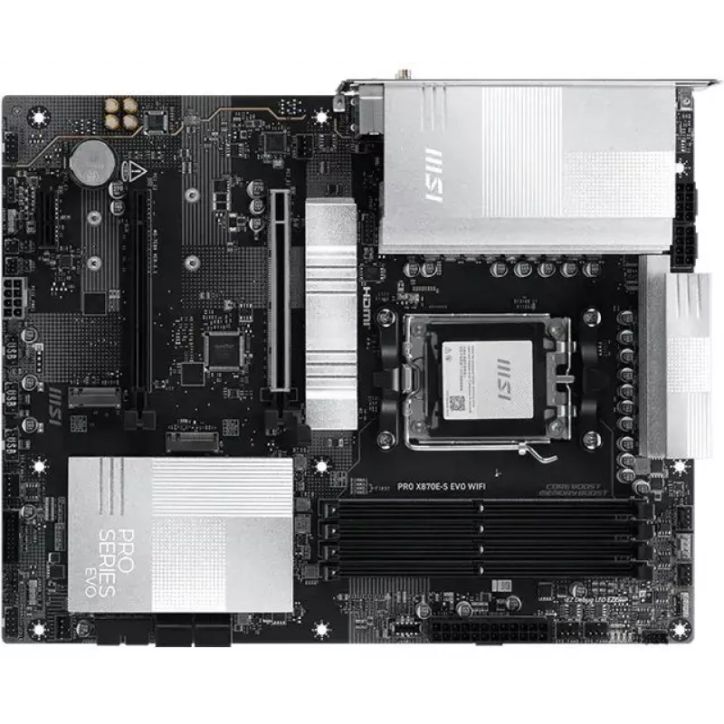 Материнская плата MSI PRO X870E-S EVO WIFI Socket AM5 AMD X870E 4xDDR5 ATX AC`97 8ch(7.1) 5Gigabit RAID+HDMI