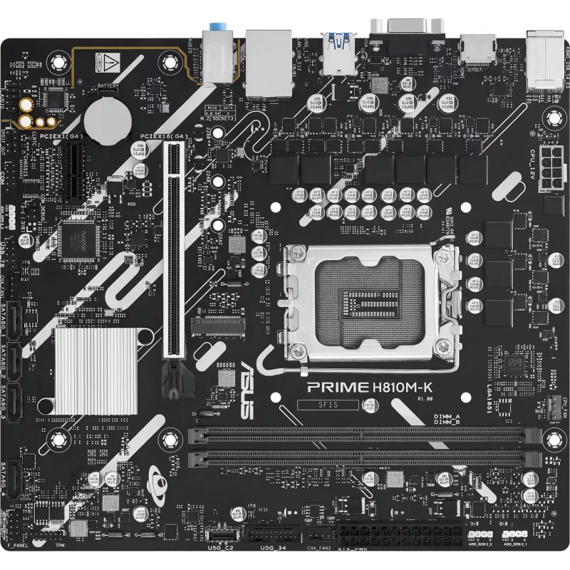 Материнская плата Asus PRIME H810M-K Soc-1851 Intel H810 2xDDR5 mATX AC`97 8ch(7.1) GbLAN RAID+VGA+HDMI