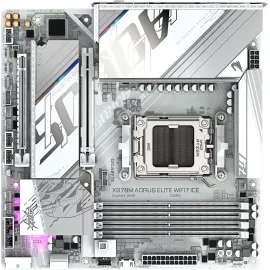Материнская плата Gigabyte X870M AORUS ELITE WIFI7 ICE Socket AM5 AMD X870 4xDDR5 mATX AC`97 8ch(7.1) 2.5Gg RAID+HDMI