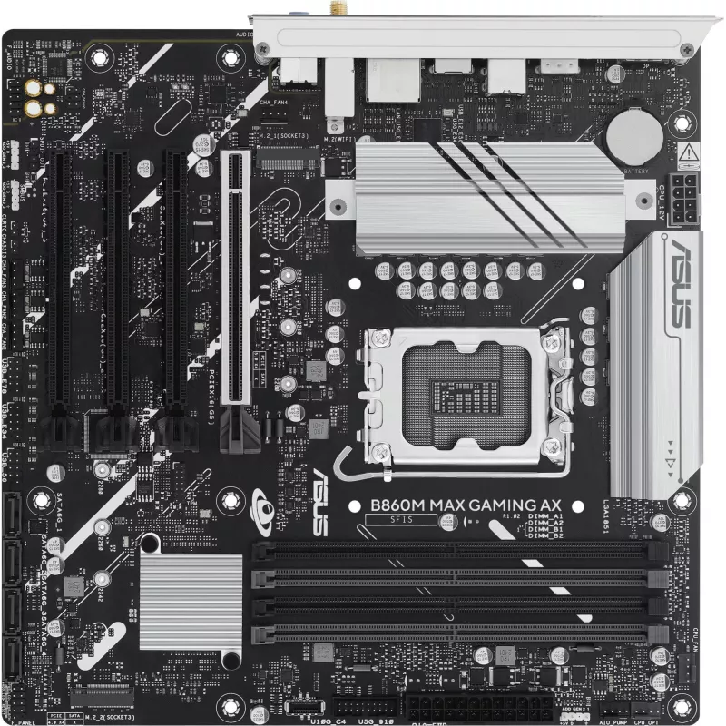Материнская плата Asus B860M MAX GAMING AX Soc-1851 Intel B860 4xDDR5 mATX AC`97 8ch(7.1) 2.5Gg RAID+DP