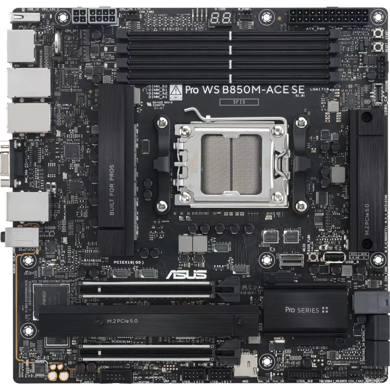 Материнская плата Asus PRO WS B850M-ACE SE Socket AM5 AMD B850 mATX AC`97 8ch(7.1) 1x10G/1х2,5G/1xGigabit RAID+VGA+HDMI+DP