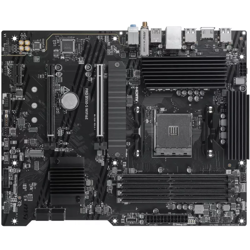 Материнская плата MSI PRO B550-S WIFI6E Soc-AM4 AMD B550 4xDDR4 ATX AC`97 8ch(7.1) GbLAN RAID+HDMI