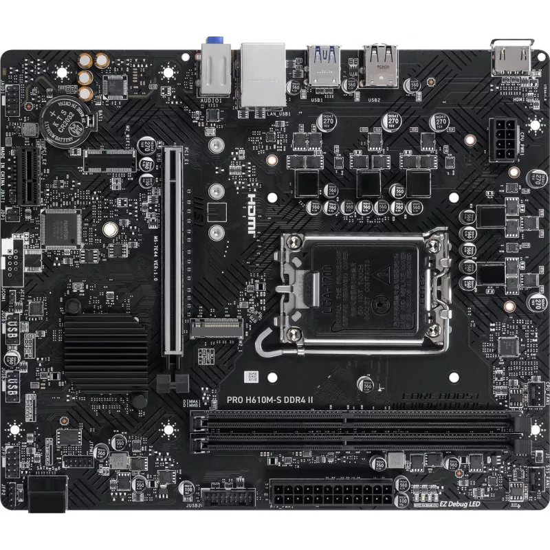 Материнская плата MSI PRO H610M-S DDR4 II Soc-1700 Intel H610 2xDDR4 mATX AC`97 8ch(7.1) GbLAN+HDMI