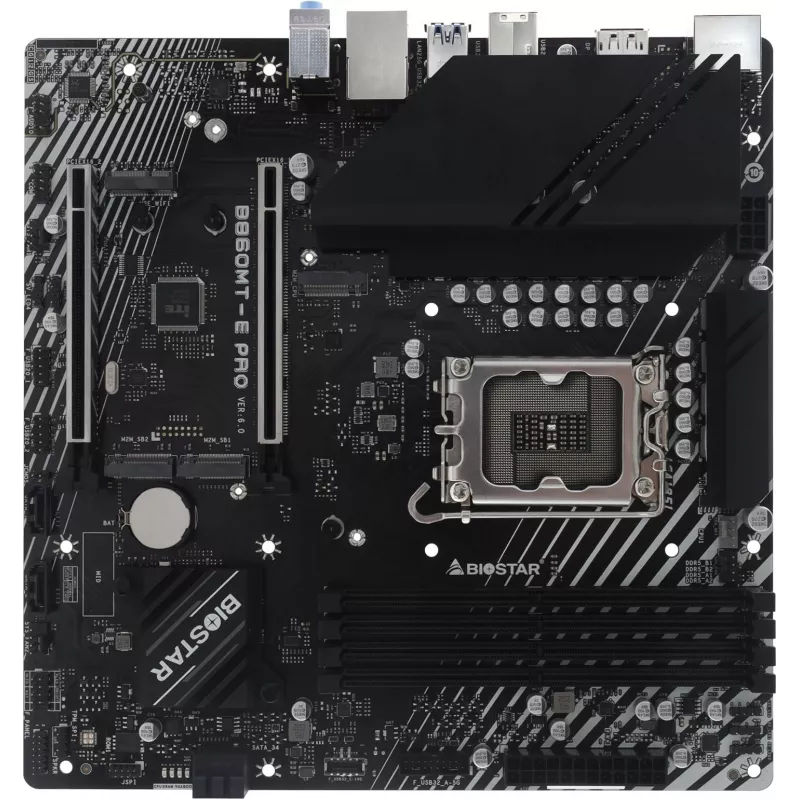 Материнская плата Biostar B860MT-E PRO Soc-1851 Intel B860 4xDDR5 mATX AC`97 8ch(7.1) 2.5Gg RAID+HDMI+DP