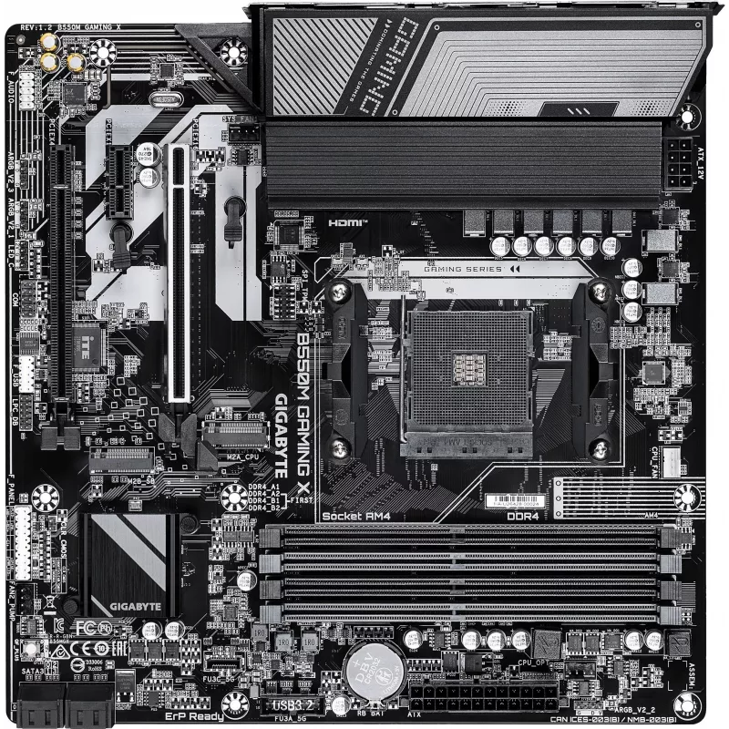 Материнская плата Gigabyte B550M GAMING X Soc-AM4 AMD B550 4xDDR4 mATX AC`97 8ch(7.1) GbLAN RAID+HDMI+DP