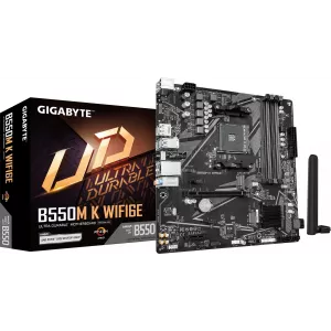  Gigabyte B550M K WF6E SocAM4 AMD B550 4xDDR4 mATX AC97 8ch71 GbLAN RAIDHDMIDP