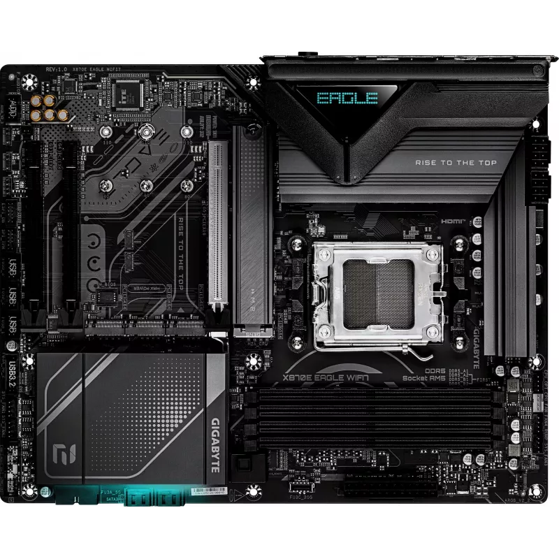 Материнская плата Gigabyte X870E EAGLE WIFI7 Socket AM5 AMD X870E 4xDDR5 ATX AC`97 8ch(7.1) 5Gigabit RAID+HDMI