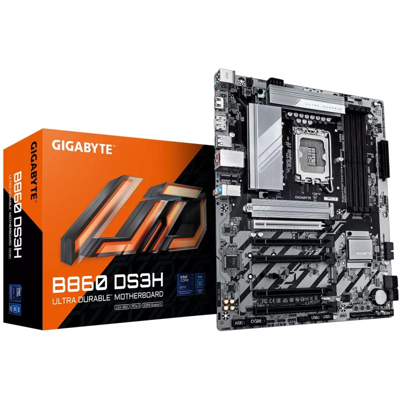 Материнская плата Gigabyte B860 DS3H Soc-1851 Intel B860 4xDDR5 ATX AC`97 8ch(7.1) 2.5Gg RAID+HDMI+DP