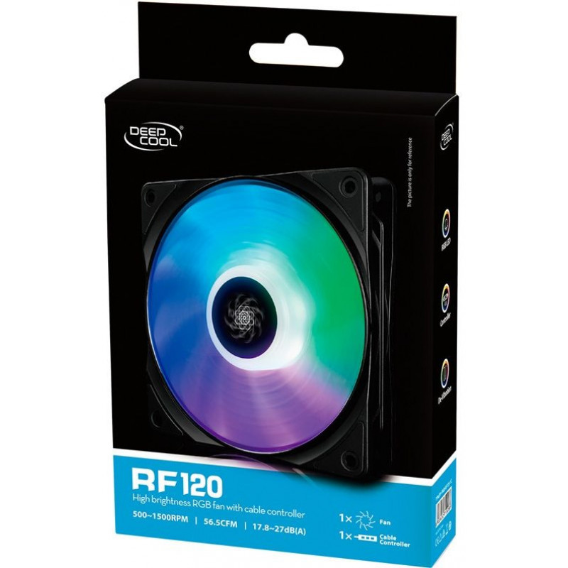 Вентилятор Deepcool RF 120 120x120mm 4-pin 18-27dB 164gr LED Ret