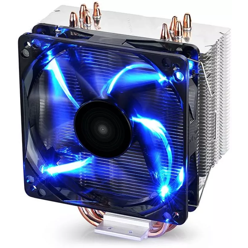 Устройство охлаждения(кулер) Deepcool Gammaxx 400 Blue Basic одноцветная Soc-AM5/AM4/1200/1700/1851 черный 4-pin 18-30dB Al+Cu 130W 640gr Ret (DP-MCH4-GMX400P-BL)