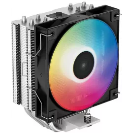 Устройство охлаждения(кулер) Deepcool AG400 LED RGB Soc-AM5/AM4/1200/1700/1851 серебристый/черный 4-pin 18-32dB Al+Cu 220W 614gr Ret (R-AG400-BKLNMC-G-1)