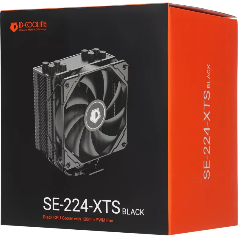 Устройство охлаждения(кулер) ID-Cooling SE-224-XTS Soc-AM5/AM4/1200/1700/1851 черный 4-pin 29dB Al+Cu 220W 650gr Ret (SE-224-XTS BLACK)