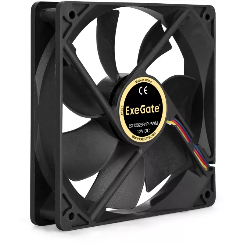 Вентилятор для корпуса Exegate EX283391RUS 120х120x25 черный 4-pin 25дБ OEM