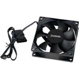 Вентилятор для корпуса Digma DFan-80 80х80x25 черный 3-pin 4-pin (Molex) 23дБ Ret