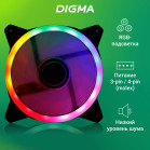 Вентилятор Digma DFAN-FRGB3 120x120x25mm черный 3-pin 4-pin (Molex)23dB 135gr Ret