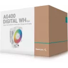 Устройство охлаждения(кулер) Deepcool AG400 Digital Wh ARGB Soc-AM5/AM4/1151/1200/1700 белый 4-pin 31.6dB Al+Cu 220W 636gr Ret